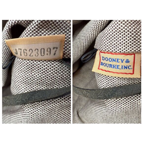 Dooney & Bourke Canvas Tote Bag – Black & White Canvas Vacchetta Leather Trim - Picture 11 of 12